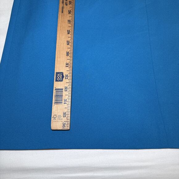 Preston & York Sheath Dress Size 14 Teal Pintuck Short Sleeves V Neck Lined NWT - Picture 12 of 16